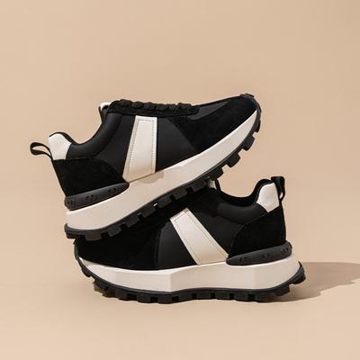 Туфли Forrest Gump на небольшой талии и нескользящей платформе, женские осенне-зимние повседневные туфли Joker, кожаные теплые и бархатные кроссовки.