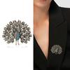Stylish Retro Peacock Corsage Accessories, Peacock Screen Brooch, Creative Personalized Rhinestone Animal Pin