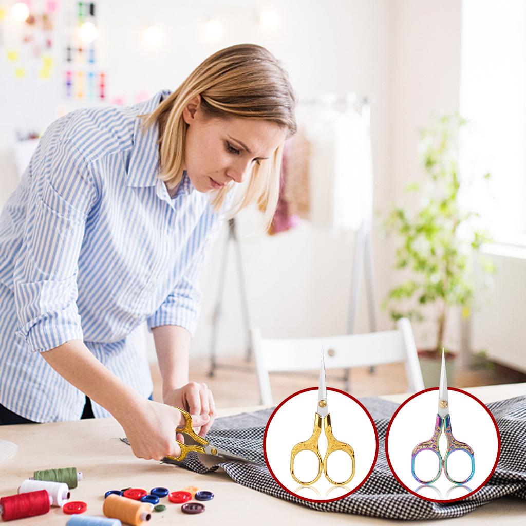 1/2 упаковки, ножницы в стиле ретро из нержавеющей стали, швейная машина, профессиональные ножницы для резки ткани, сделай сам, ручная работа, портновские ножницы с заостренной нитью