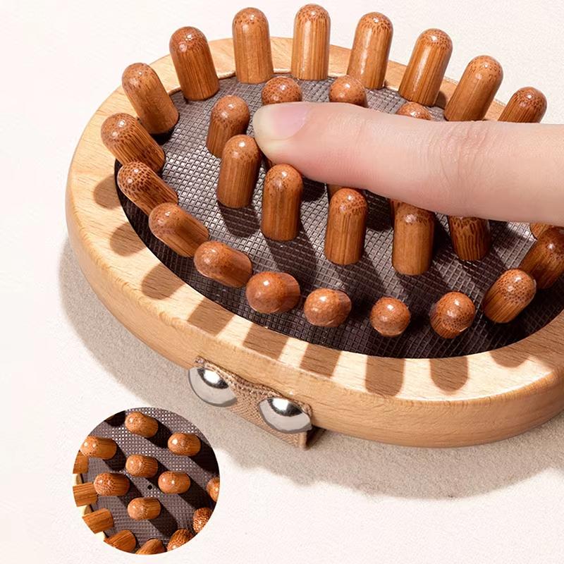 Essential Oil Spa Air Cushion Massage Hair Comb Scalp Massage Brush Body Massager Body Anti Cellulite Brush Soothing Wooden