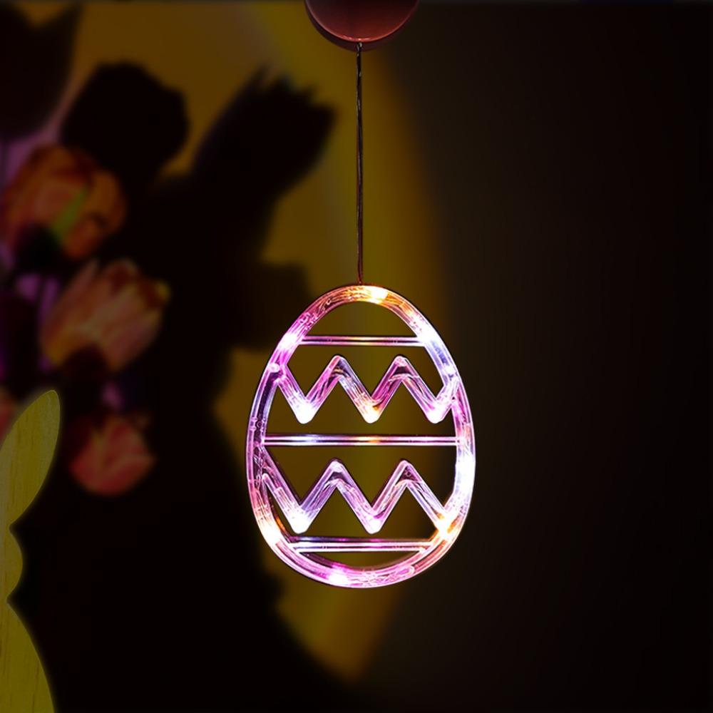 Wall Hanging Egg Suction Cup Light Plastic String Lights Cute Easter Window Lights  Indoor Home