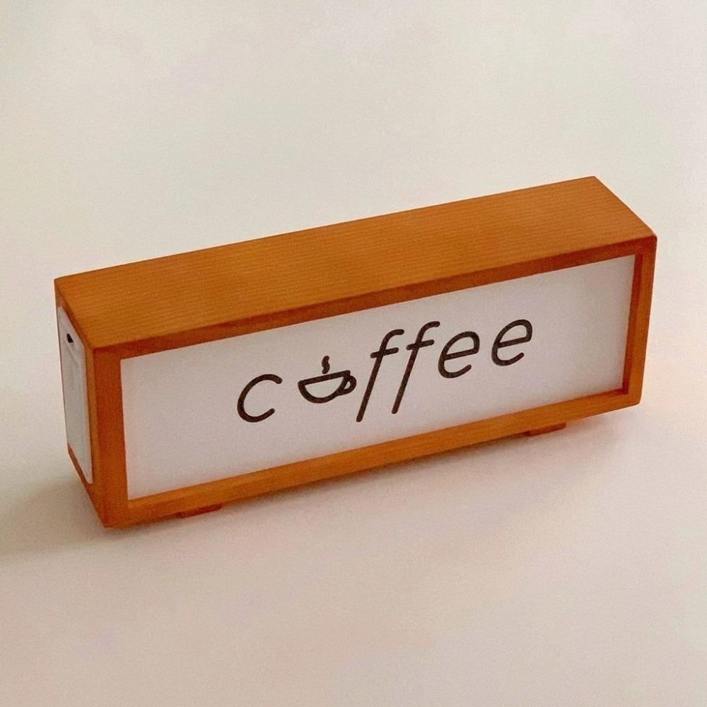 New LED Mood Desktop Light Coffee Wooden Atmosphere Light USB Table Lamp Birthday Gift