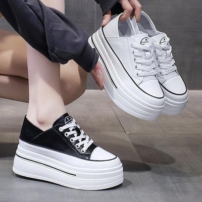 Маленькие женские туфли на скрытой платформе 8 см, универсальные и дышащие, летняя новинка 2025 года, туфли на высокой толстой подошве, на платформе, на танкетке