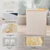 Foldable Bamboo Laundry Basket with Dual Mesh Bags and Large Capacity