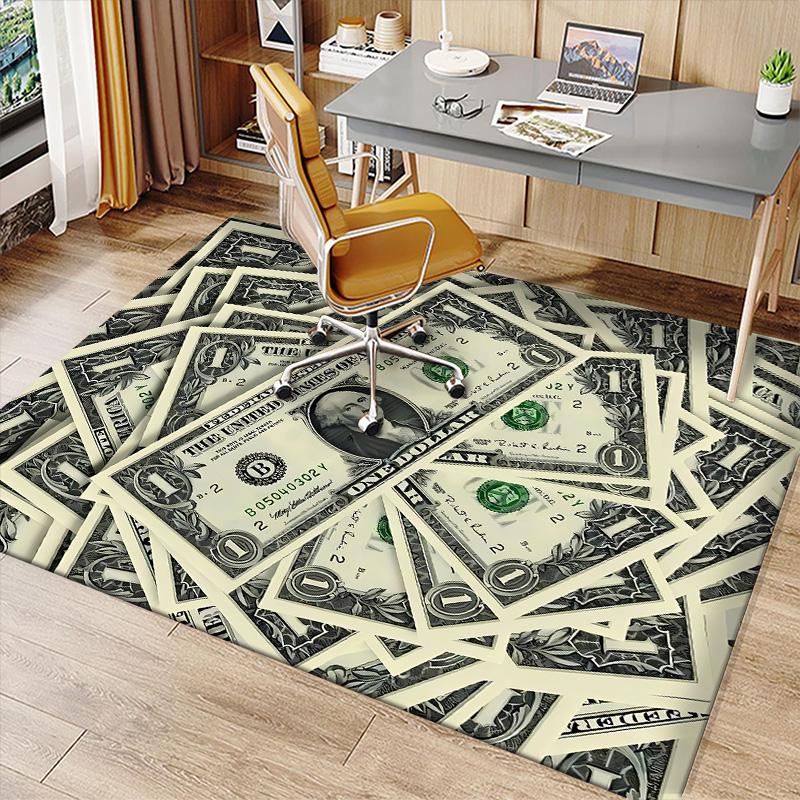 Dollar Printed Absorbent Washable Carpet, Non-Slip Bathroom Mats, Kitchen Rugs, Yoga Mat,Living Room Entrance, Camping Picnic Rugs