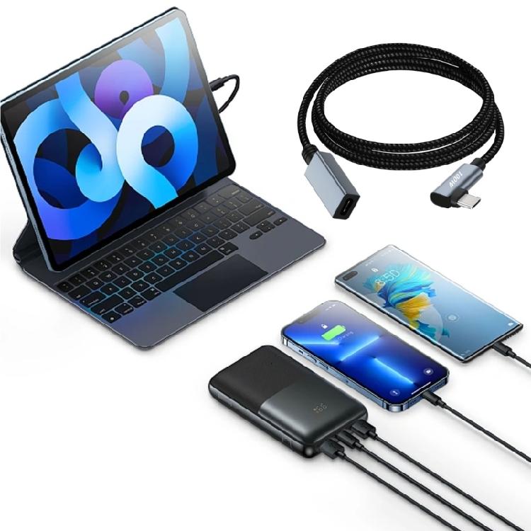 Угловой USB C удлинитель 90° 480 Мбит/с USB C 2.0 Папа-Мама Кабель