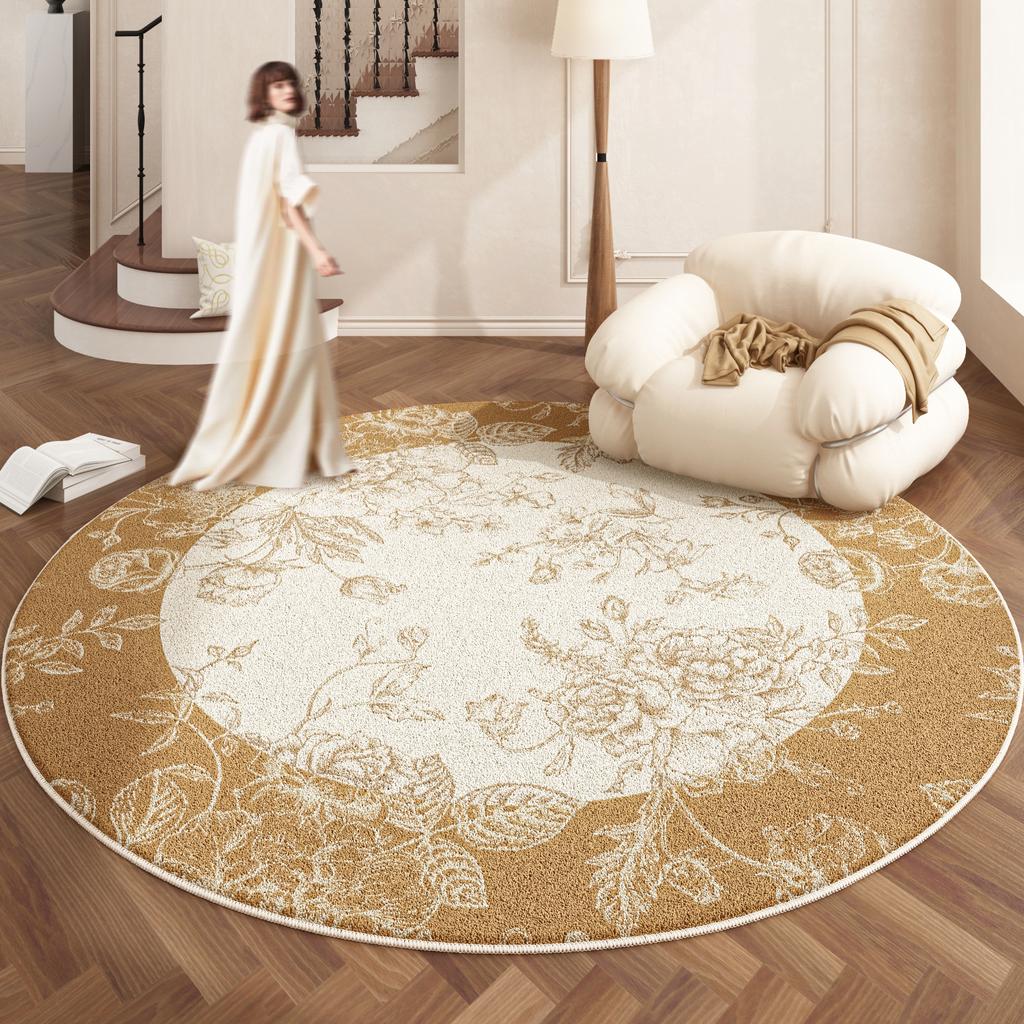 Ковры в европейском стиле для спальни, дома, пушистый мягкий коврик для пола, утолщенный плюшевый, украшение для гостиной, круглый ковер, моющийся, ковер для отдыха