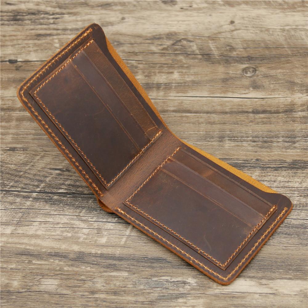 Wallet Men Genuine Leather Short Wallets Vintage Money Purses Business Card Holder