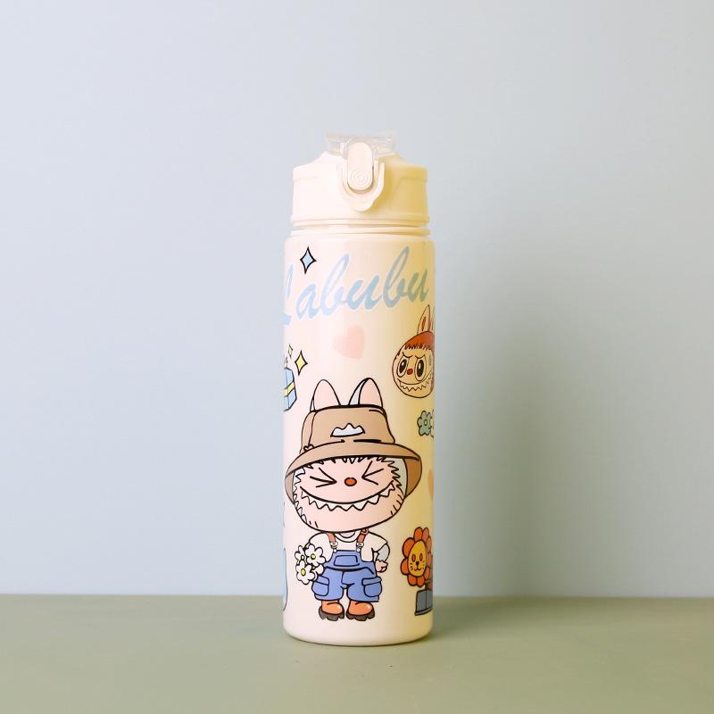 Cartoon 750ml Large-capacity Buckle Cup Water Cup High-value Direct Drinking Boys and Girls Water Cup