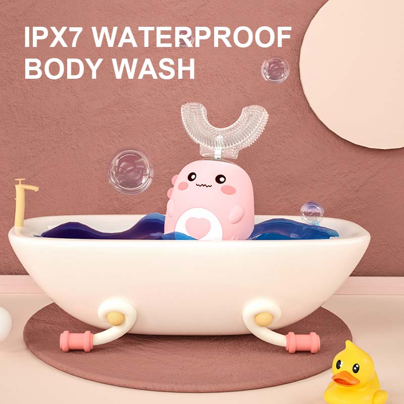 Wireless Charging Automatic Toothbrush Travel Home Dual Use 360 Teeth Whitening Silicone Electric Toothbrush IPX7 for Children