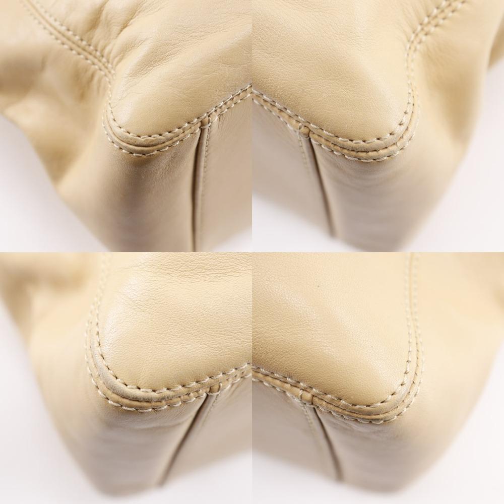 Chanel COCO Mark Shoulder Bag Beige Lambskin Women Used