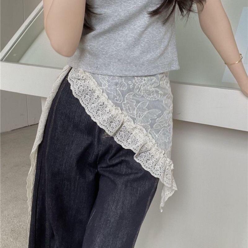 Летний кружевной платок-бандана в корейском стиле, треугольный шейный платок, бохо пояс для девочек, аксессуары для фотосессии в стиле кантри