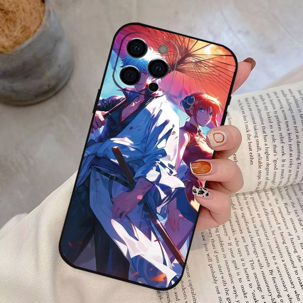 Gintama Gintoki Sakata Phone Case For iPhone 17, 16,15,14,13,12,11 Plus,Pro Max, Others Soft Black Cover