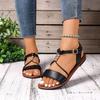 Модные сандалии на плоской подошве с круглым носком, новый стиль, летняя мода, однотонные, с круглым носком, с ремешком на щиколотке, удобные повседневные сандалии для женщин