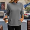 Women's Fashionable Long-sleeved Pullover And Solid-color Sweatshirt
