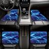 Светоотражающий черный коврик для пола автомобиля - Светящийся электрически-синий молнии и фиолетовый горный узор, Подходит для большинства моделей автомобилей