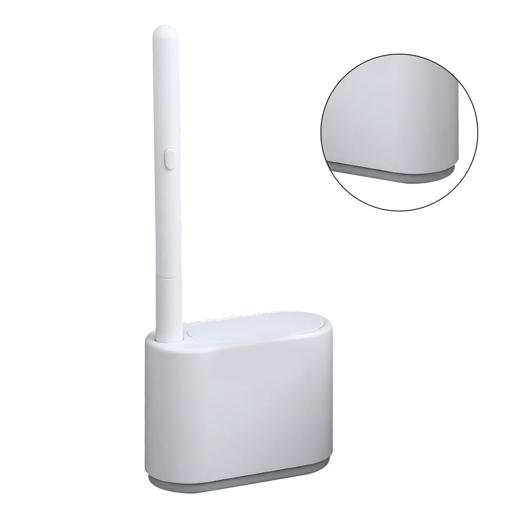 Disposable Toilet Brush Set Long Handle Toilet Brush Bathroom Cleaning Tool for Household Gray