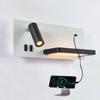 Светодиодные настенные светильники Nordic с USB-портом для зарядки, бра для спальни, кабинета, чтения, настенный светильник с выключателем