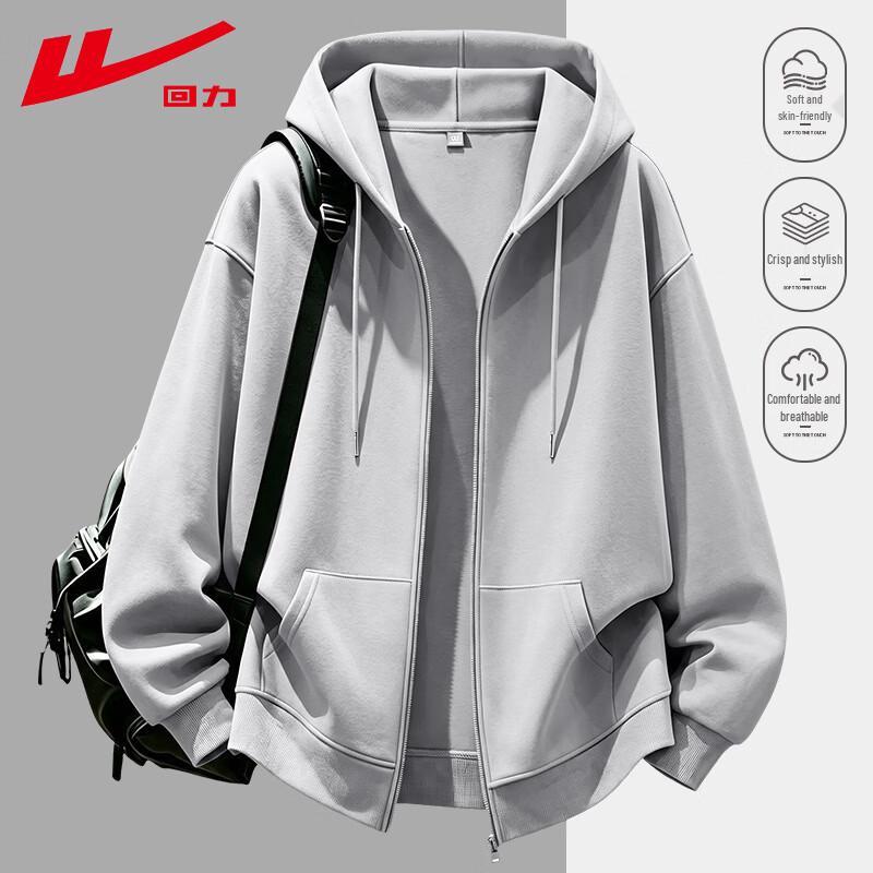 Warrior Men's Casual Hooded Zipper Cardigan Jacket