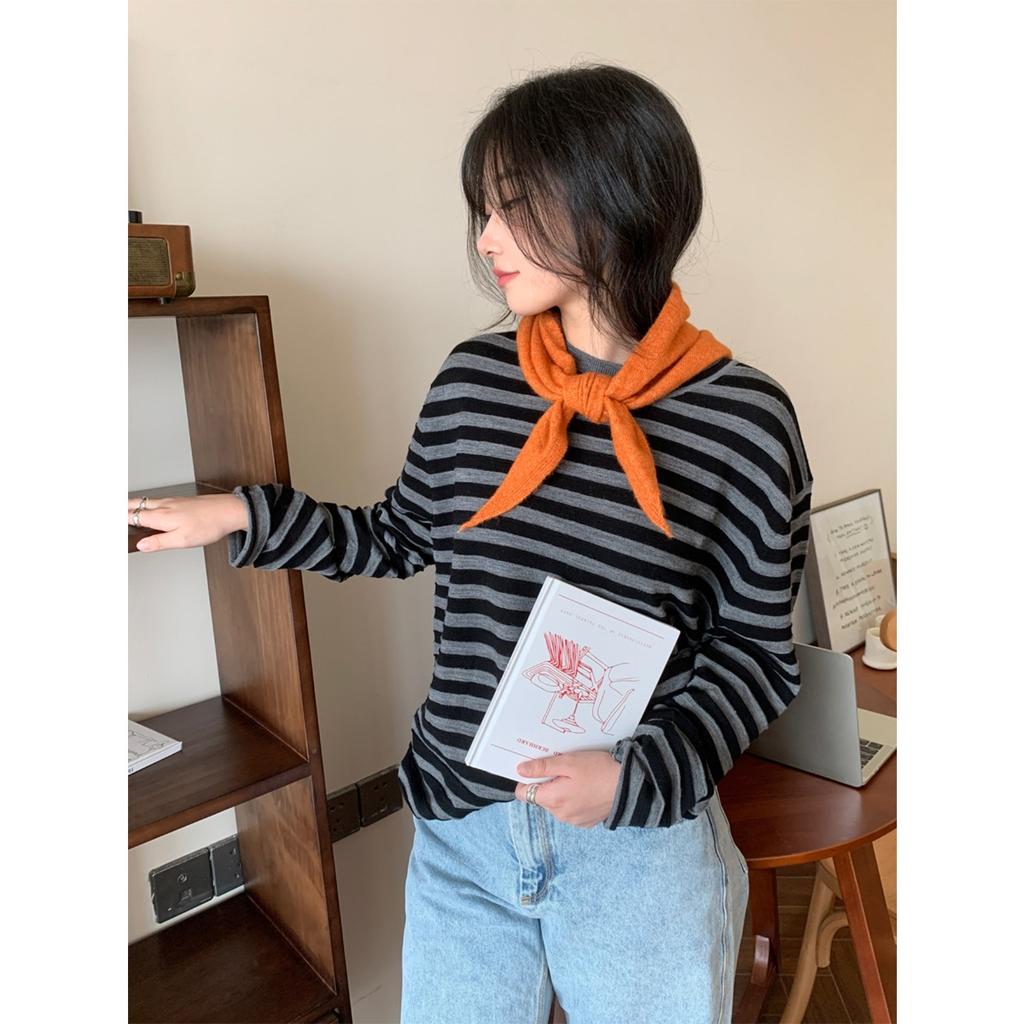 Шерстяной Темперамент, Треугольный Шарф против старения, Вязаная Маленькая Шаль для Женщин на Осень и Зиму, Универсальная Корейская Версия, Завязывается и Носится на Плечах