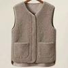 Sherpa Fleece Vest for Women Warm Sleeveless Jacket Cozy Zip Up Coat with Pockets Fall Winter Outerwear
