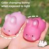 1-20PCS Creative Easter Color Changing Bunny Toy Soft Breathable Sun Activated Kawaii Stress Relief Squeeze Children Gift