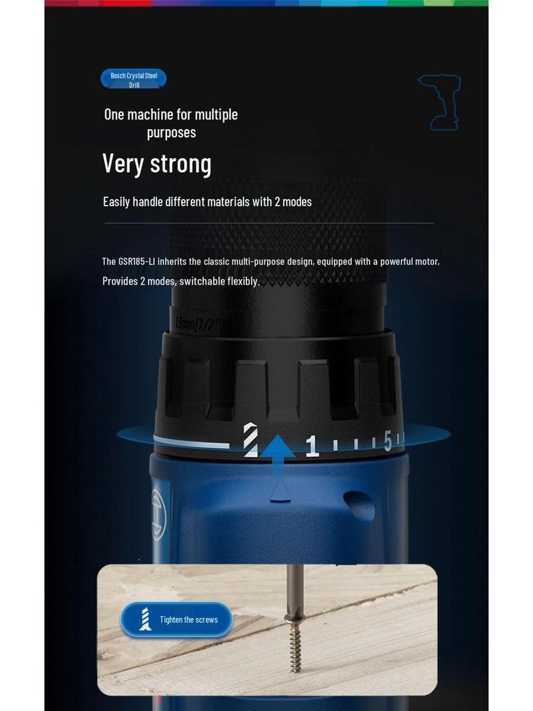 Bosch 18V Cordless Brushless Impact Driver Drill with Lithium-Ion Battery (GSR185/GSB185-Li)