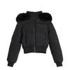 Navy Blue Design Sense Hooded Fur Collar Cotton Clothes Women's Winter New Thickened Warm Short Bread Clothes Jacket