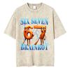 Washed Vintage Tung Tung Tung Sahur Six Seven Brainrot Funny Meme Graphic T-shirt Men Women Casual Humor Oversized T Shirt Tops