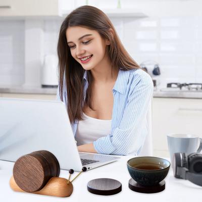 Набор подставок под чашки «Грецкий орех и улитка» Деревянные подставки Подставки под горячее для напитков для чая