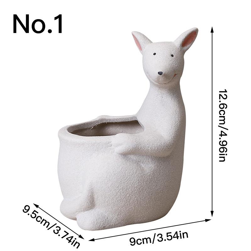 Cute Kangaroo Flower Pot Ceramics Succulent Pot Planter Home Decor Desktop Ornaments Garden Decoration Bonsai Plant Pot