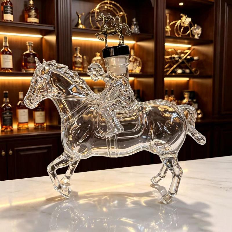 Horse Shape Wine Decanter Borosilicate Glass Whiskey Bottle Creative Liquor Dispenser for Home Bar