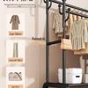 Floor-Standing Balcony Clothes Rack, Indoor Hat Holder, Simple Bedroom Storage, and Hanging Pole.