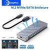 Корпус для M.2 SSD 10 Гбит/с M.2 SATA/NVMe Двухпротокольный адаптер SSD SSD к USB 3.1 Внешний корпус для NVME PCIE NGFF SATA RGB-бокс