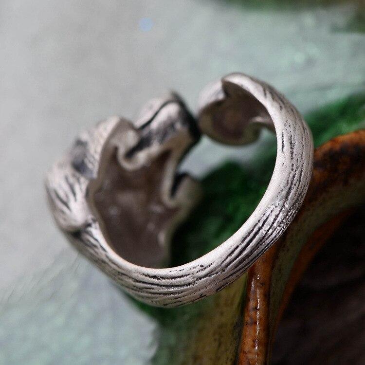 Серебро S990, тайские серебряные украшения, двенадцать животных, собачка Тедди, мозаика, искусственный красный циркон, женское открывающееся кольцо.
