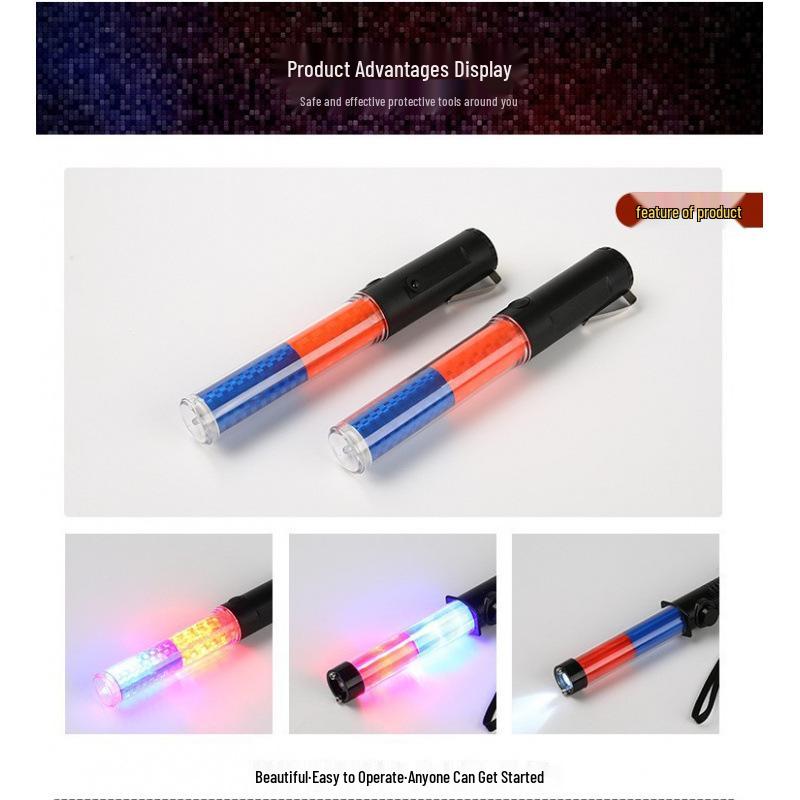 26CM Rechargeable Flashing Traffic Control Baton - Concert Fluorescent Stick