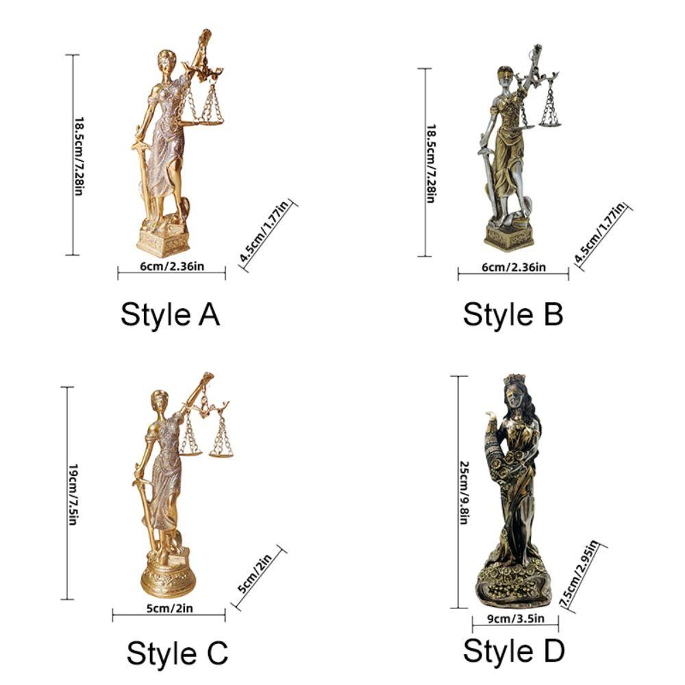 Resin Goddess of Justice Desk Ornaments Vintage Goddess of Wealth Statue  Office