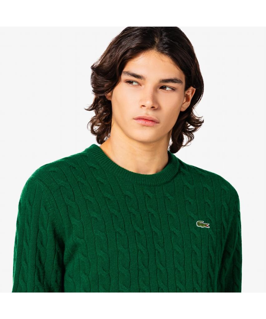 Мужской вязаный пуловер LACOSTE с круглым вырезом и косами Ah816E-55N 132