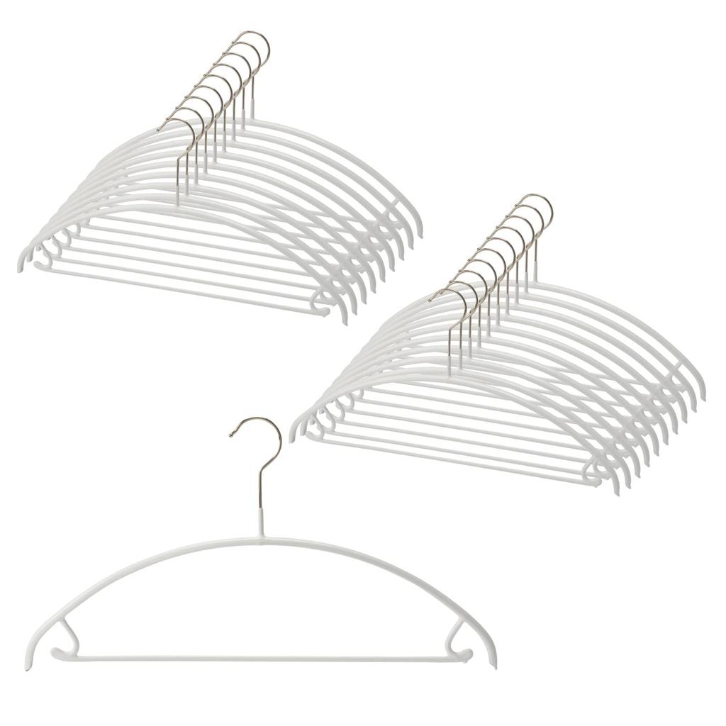 MAWA German MAWA Set of Warranty Non-Slip Hangers, Universal, 42U, 20, White, 10-Year