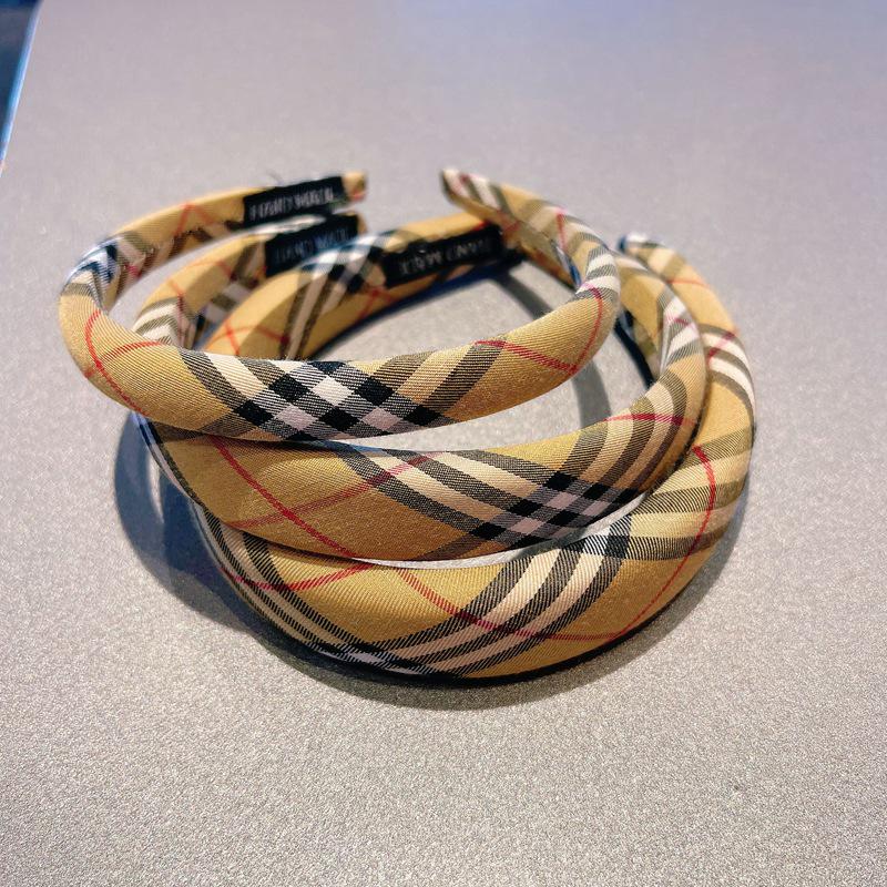 Классическая британская клетчатая повязка на голову с губкой: Ретро Преппи Высокая Тулья