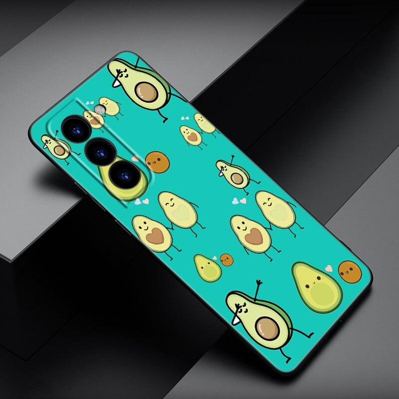 Милый мультяшный авокадо эстетический чехол для телефона Samsung Galaxy S22 Pro S21 S20 FE Ultra S10 Lite S10 S10E S9 S8 Plus черный чехол