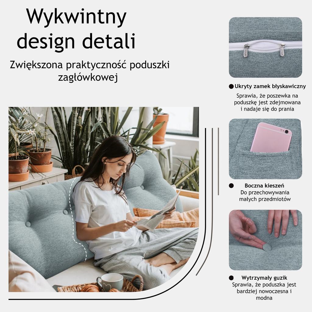 Triangular Reading Pillow - Gray Triangular Reading Pillow - Gray 200 cm