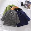 1-7Years Boys Wool Coat Baby Turndown Collar Fashion Warm Jacket Girls Long Overcoat Spring Kids Girls Casual Outwear