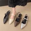 2025 Summer Sexy Pointed Low-heeled Shoes Women's Thick-heeled Sandals Niche Back Empty Temperament Bag Head Women's Sandals