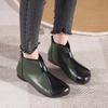 2024 Горячая Распродажа Новые Женские Короткие Кожаные Модные Зимние Ботильоны Толстая Подошва Ретро Высокие Каблуки Модные Ретро Кожаные Короткие Сапоги