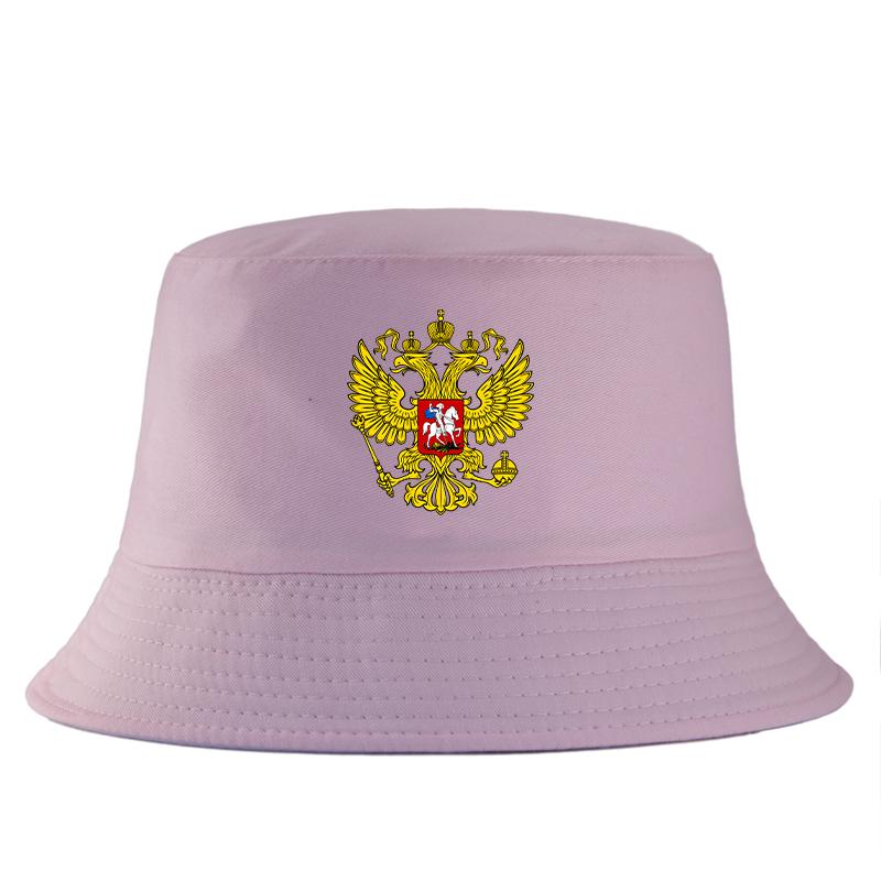 Russian State Emblem Bucket Hat Golden Double Headed Eagle Print FisherUnisex Cap Unisex Outdoor Casual Sun Hat Summer Cotton Hat