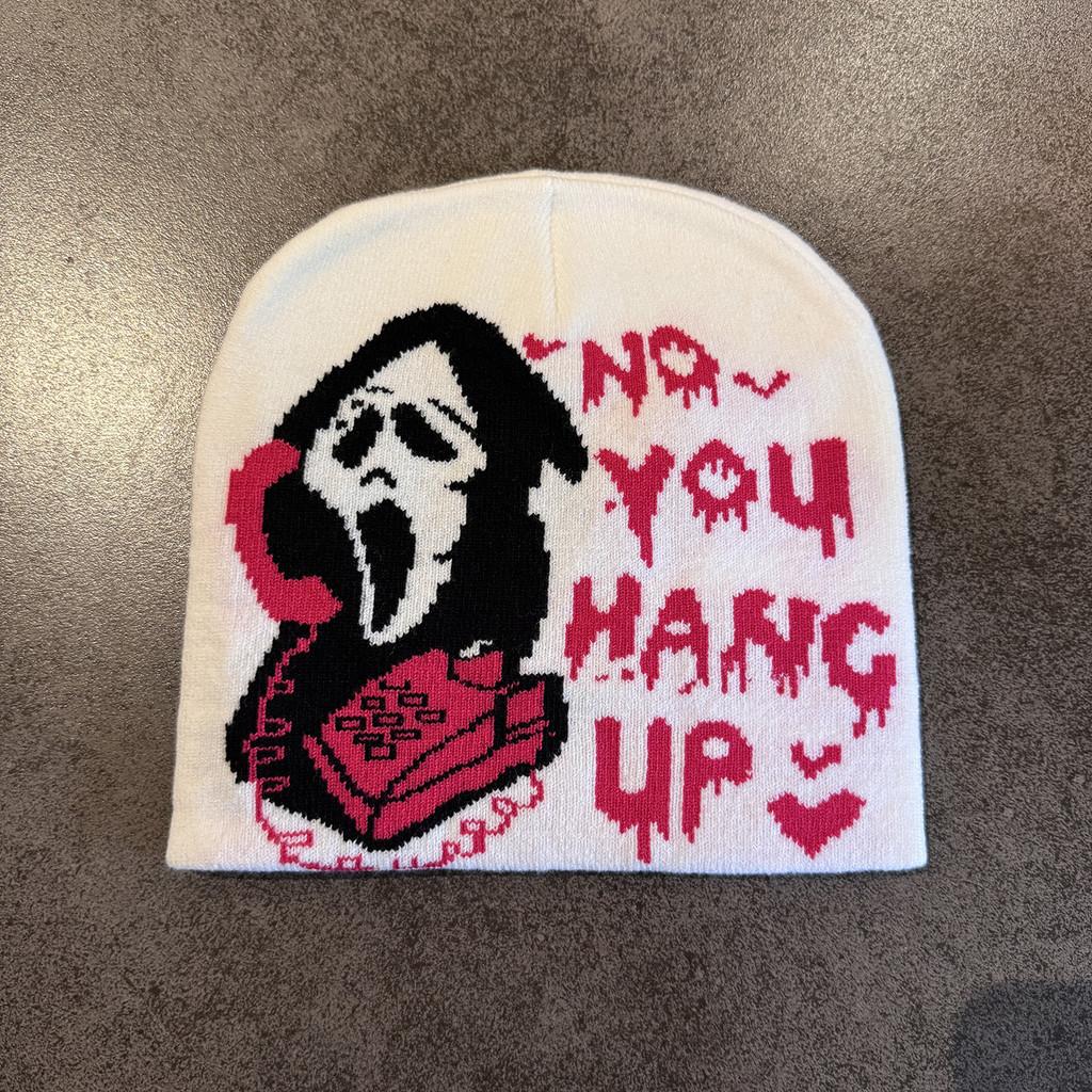 Halloween Pattern Ghost Letter Knitted Hat For Trendy Casual And Use Outdoor