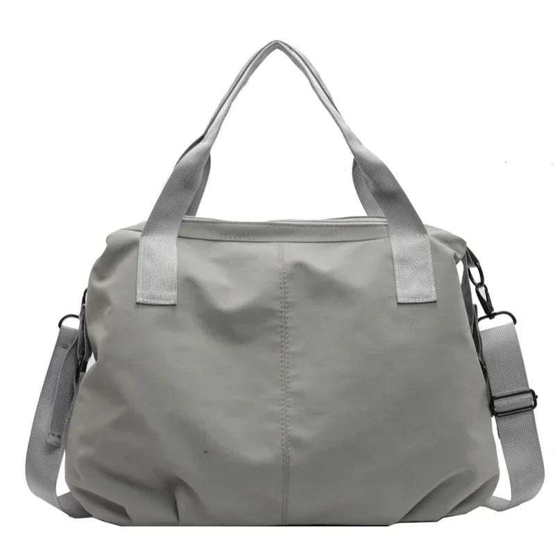 Сумки на плечо из нейлона однотонного цвета с застежкой-молнией, высококачественные сумки с внутренним карманом для женщин, швейная линия, сумки через плечо