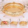 Creative Vintage Gold Fruit Tray Golden Round Square Fruit Plate Multi-Function Metal Snack Home Storage Plate Tablewear