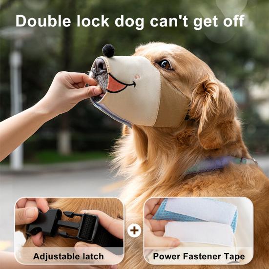 Dog Muzzle Adjustable Anti Biting Barking Mouth Guard Cover Breathable Drinkable Cartoon Print Pet Muzzle for Small Large Dogs